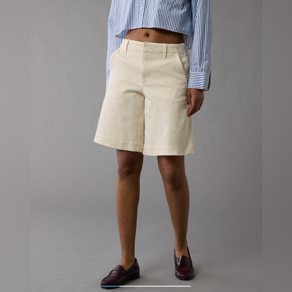 AE Stretch High-Waisted Trouser Bermuda Shorts NWT 2